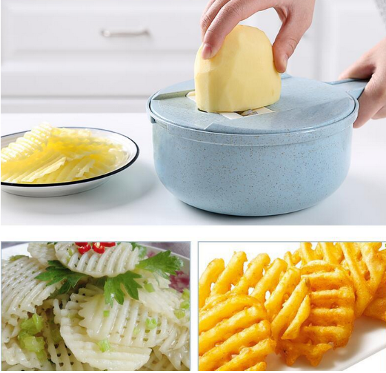 8 In 1 Mandoline Slicer Vegetable Slicer Potato Peeler Carrot Onion Grater With Strainer Vegetable Cutter Kitchen Accessories